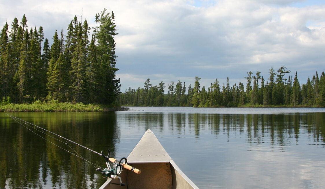 Fishing on lake in Minnesota