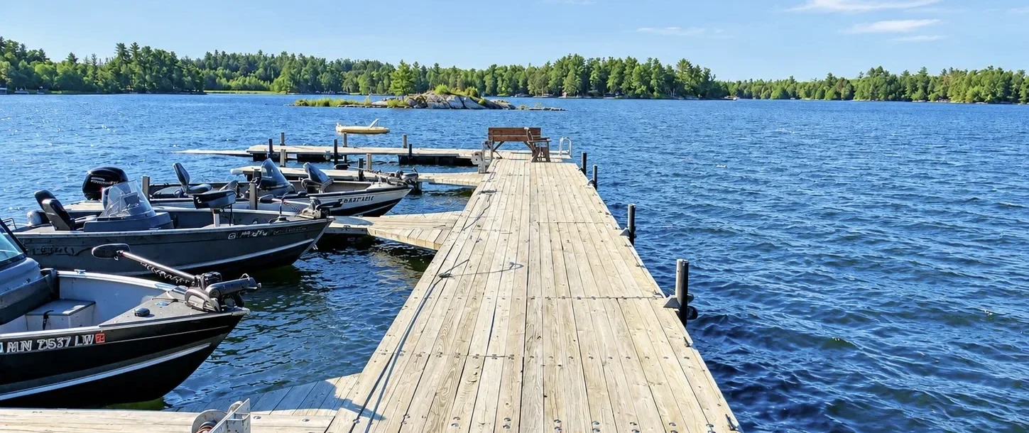 Fishing dock with fishing boats